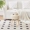 Foot Stool Pouf Ottomans with Solid Wood Legs Hand Weave Footrest Step Stool (13"D x 13"W x 16.3"H) (Natural)
